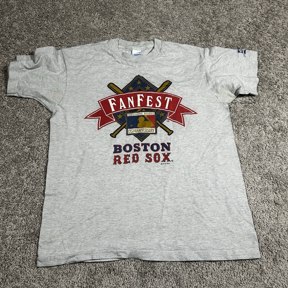Boston Red Sox‎ 1994 Fanfest Baseball 125th Anniversary T-Shirt men's size-Large